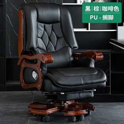 Business Leder Büro Computer Stuhl Liege Verstellbare Rückenlehne Executive Rotierenden Stuhl Massage Computer Büro Möbel