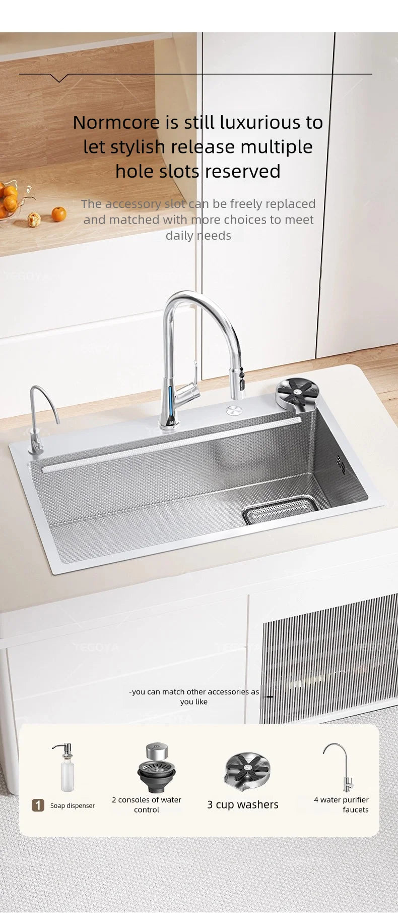 Kitchen Sink 316L Food Grade Stainless Steel Large Single Slot Wash Dish and Wash Vegetable Basin Homeuse Undercounter Bowl
