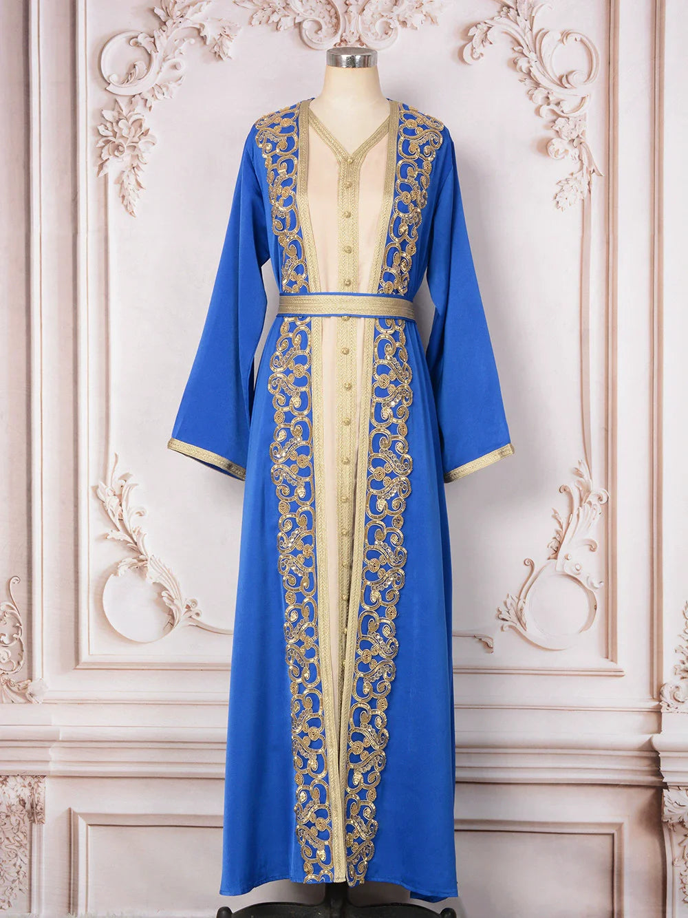 Naher Osten Mode Schwerindustrie Nagelperle eingelegter Diamant Muslimisches Gewand Damen langer Rock elegantes Abendkleid Kleid.