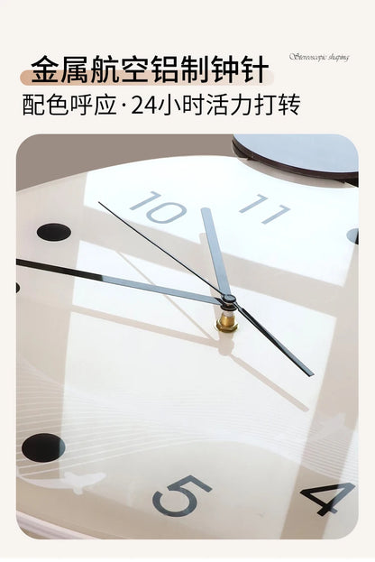 Stein zu laufen Wanduhr Wohnzimmer moderne Licht Luxus Dekoration Uhr hängen Wand leuchte High-End-Sinn Restaurant Uhr