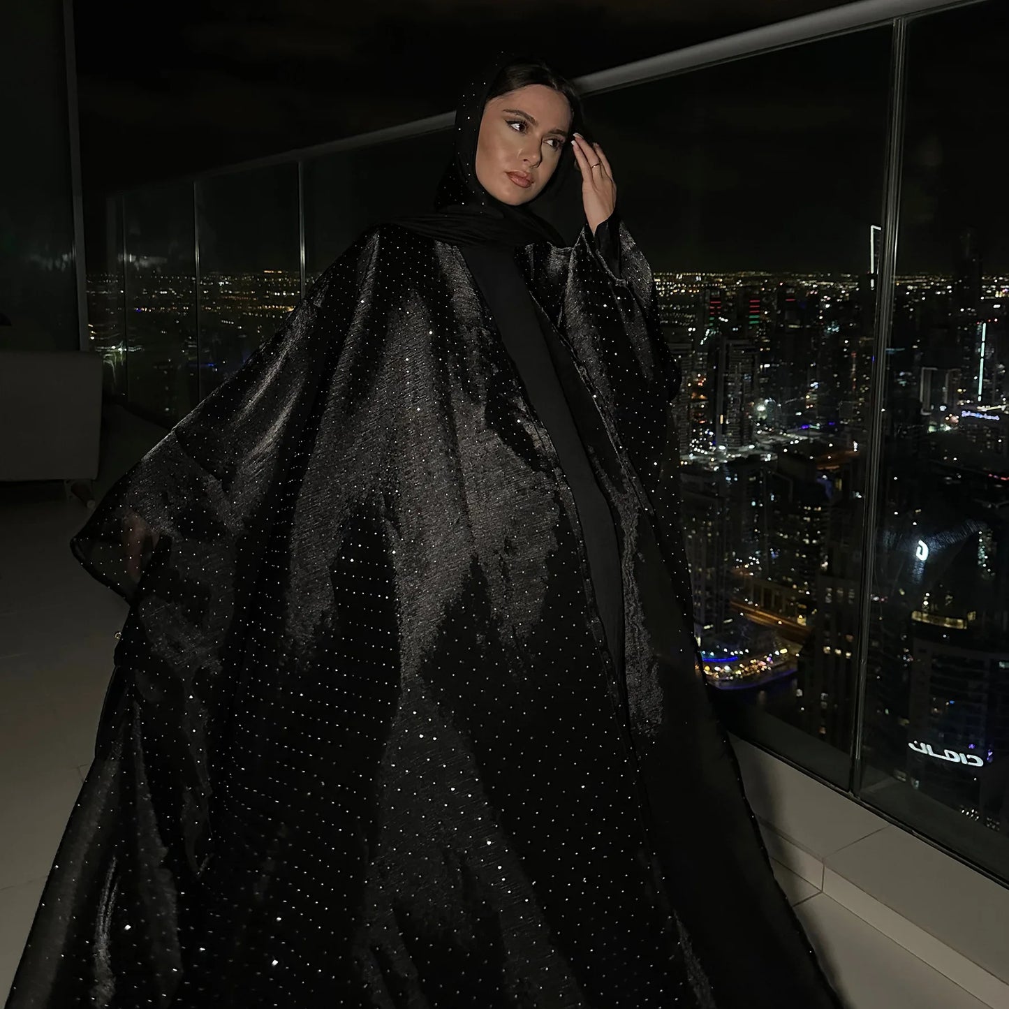 Middle Eastern Islamic Three-Piece Clothing for Women Ramadan Muslim Modest Abaya Dress with Hijab 2025 New Turkey Kaftan Robe.