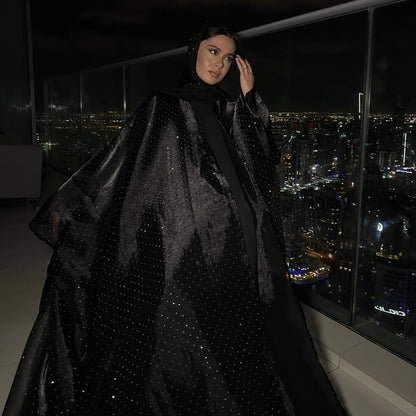 Middle Eastern Islamic Three-Piece Clothing for Women Ramadan Muslim Modest Abaya Dress with Hijab 2025 New Turkey Kaftan Robe.