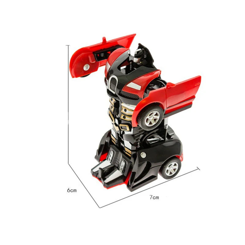 2 in 1 One-key Collision Deformation Car Toys Automatic Transformation Robot Plastic Vehicles Boys Toy Model Car Kids Baby Gift.