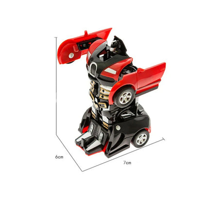2 in 1 One-key Collision Deformation Car Toys Automatic Transformation Robot Plastic Vehicles Boys Toy Model Car Kids Baby Gift.