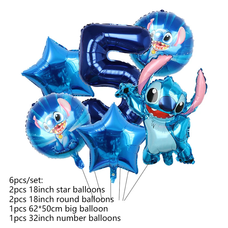 Disney Stich Geburtstag Dekorationen Einweg Geschirr Teller Serviette Stroh Tischdecke Folie Ballon Party Liefert Kinder Geschenke