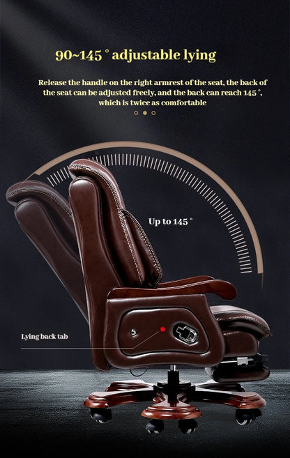 Bürostuhl mit Lederrad, unterstützt Design, Relax, moderner Massagesessel, Chaiselongue, mobil, bequem, luxuriös, Silla Oficina, Büromöbel
