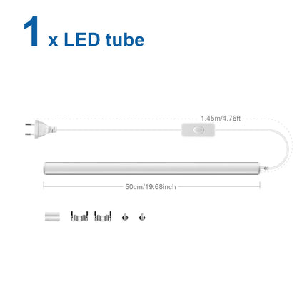 1.64FT T5 Light Bulbs Tube led 220V 110V 230V 50CM with Switch Power Cord Bar Lamp Kitchen Ceiling Home Decoration ampolleta led.