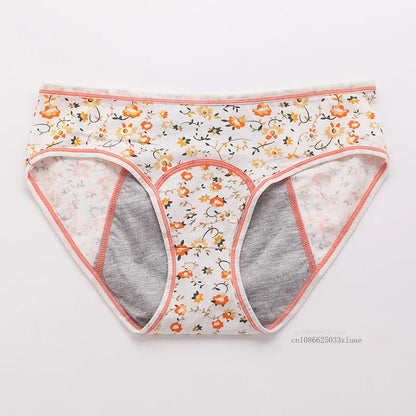 Menstrual Panties Leakproof Ladies Menstrual Pants Women's Cotton Briefs Teenager Student Mid Waist Panties for Menstruation