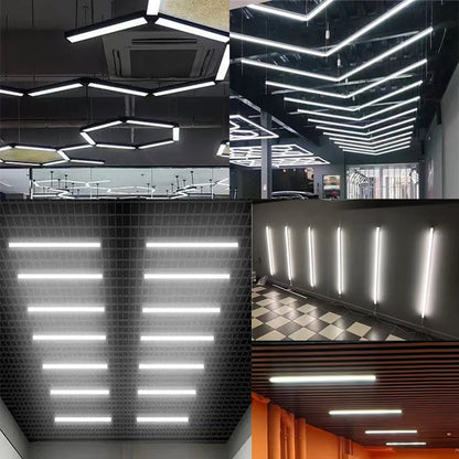 Hexagon LED lighting for DIY Garage Barbecue Shop Barbershop Gym Bar Car Showroom 4S Workshop Ceiling Light Honeycomb Tube.