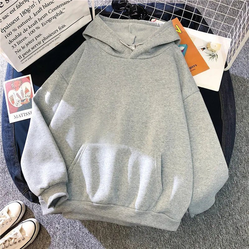 2024 herbst Casual frauen Solide Hoodie Komfortable Stretch Sweatshirts Lose Tasche Warme Kleidung Mode Straße Weibliche Pullover.