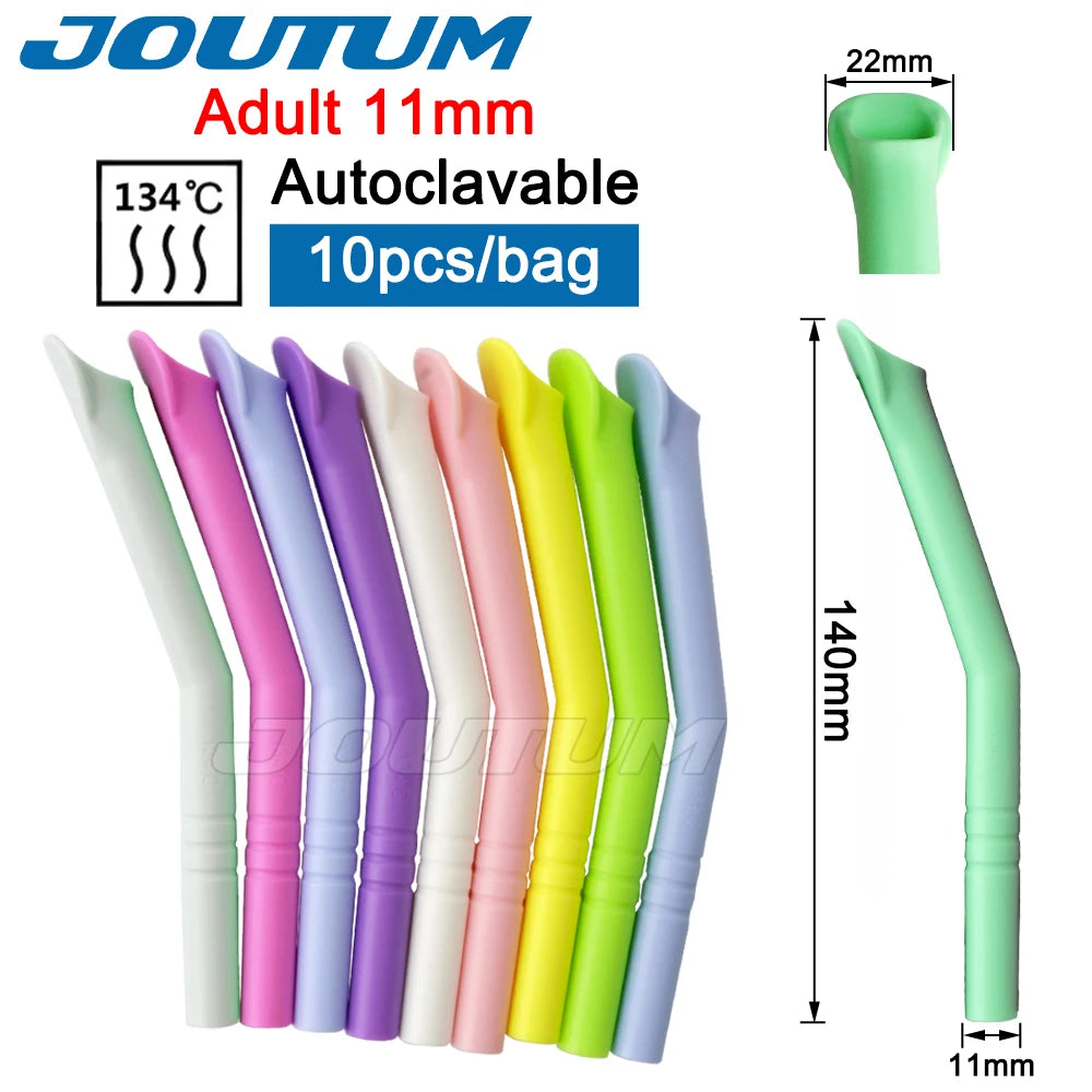 10pcs Dental Autoclavable Strong Suction Tips Dental Duckbill Evacuation Tips Aspirator Saliva Tube Suction Tips Dental Material.