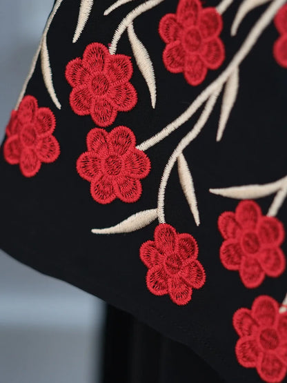 Muslim Women Dubai Abaya luxury embroidery Floral Long Dress Kaftan Flower Ramadan Robe Femme Islam African Dresses Kebaya.