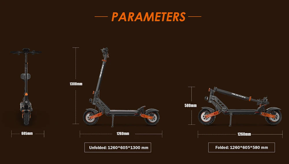 KuKirin G2 Max Electric Scooter 10 "Off-road Tire 1000W 55 Km/h Max Speed 48V 20.8Ah 70km Range Detachable Seat Adjustable Heigh
