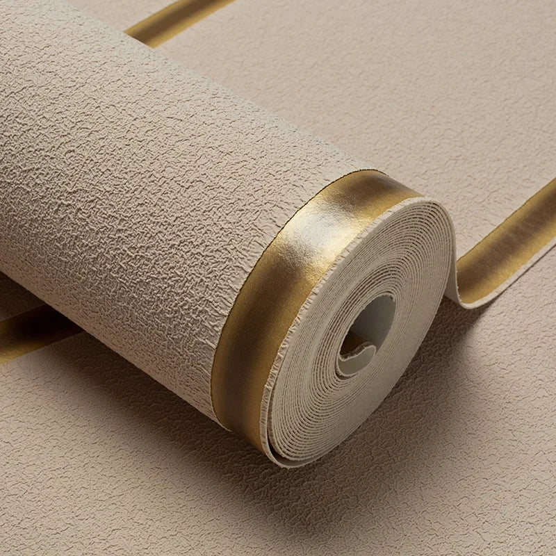 Hirschhaut Samt horizontal gestreifte Tapete Wohnzimmer Schlafzimmer gestreifte Film- und Fernsehwand 3D-Relief verdickte Tapete