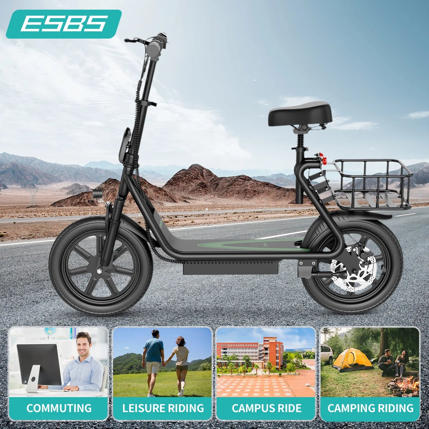 New Design Electric Scooter for Adults 350W/500W AOVOPRO High Performance Motor Foldable Escooter with 25/45KM Commute Range.