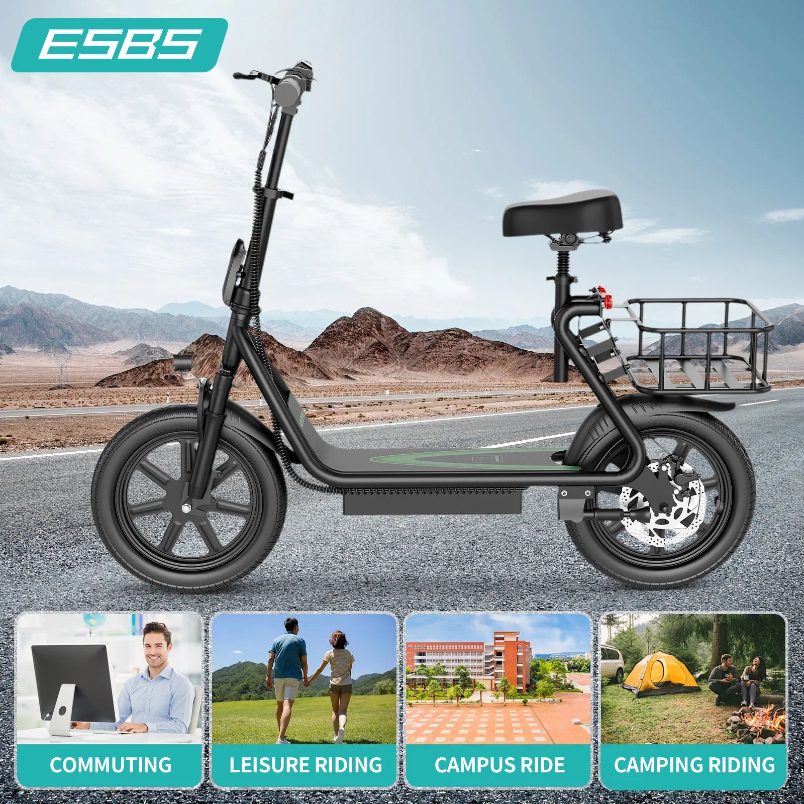 New Design Electric Scooter for Adults 350W/500W AOVOPRO High Performance Motor Foldable Escooter with 25/45KM Commute Range.
