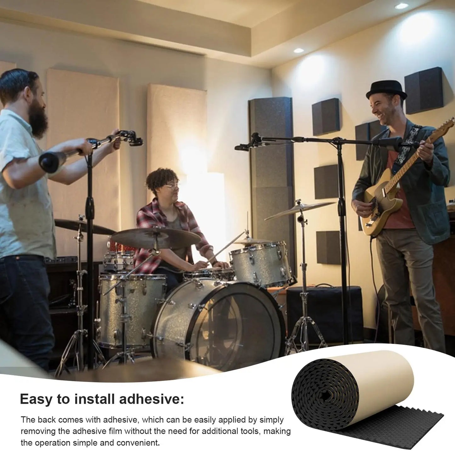 1Pc Acoustic Foam Self-adhesive Egg Sound Insulation Panels High Density for Studio KTV Office Wall Panels