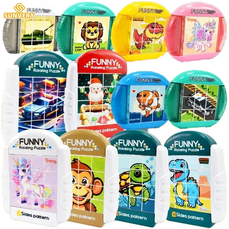 4IN1 Rotating Puzzle for Kids Fidget Toys 3 4 5 6 7 8 Year Old 4 Puzzles in 1  Fine Motor Skills, Gift for Boys & Girls Ages 3+.