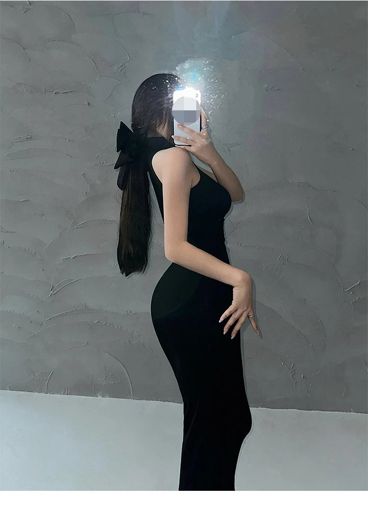 Rot Dünne Sexy Rollkragen Midi Kleid Frauen Abend Party Damen Elastische Hüfte Wrap Elegante Bodycon Kleider Y2k Kleidung