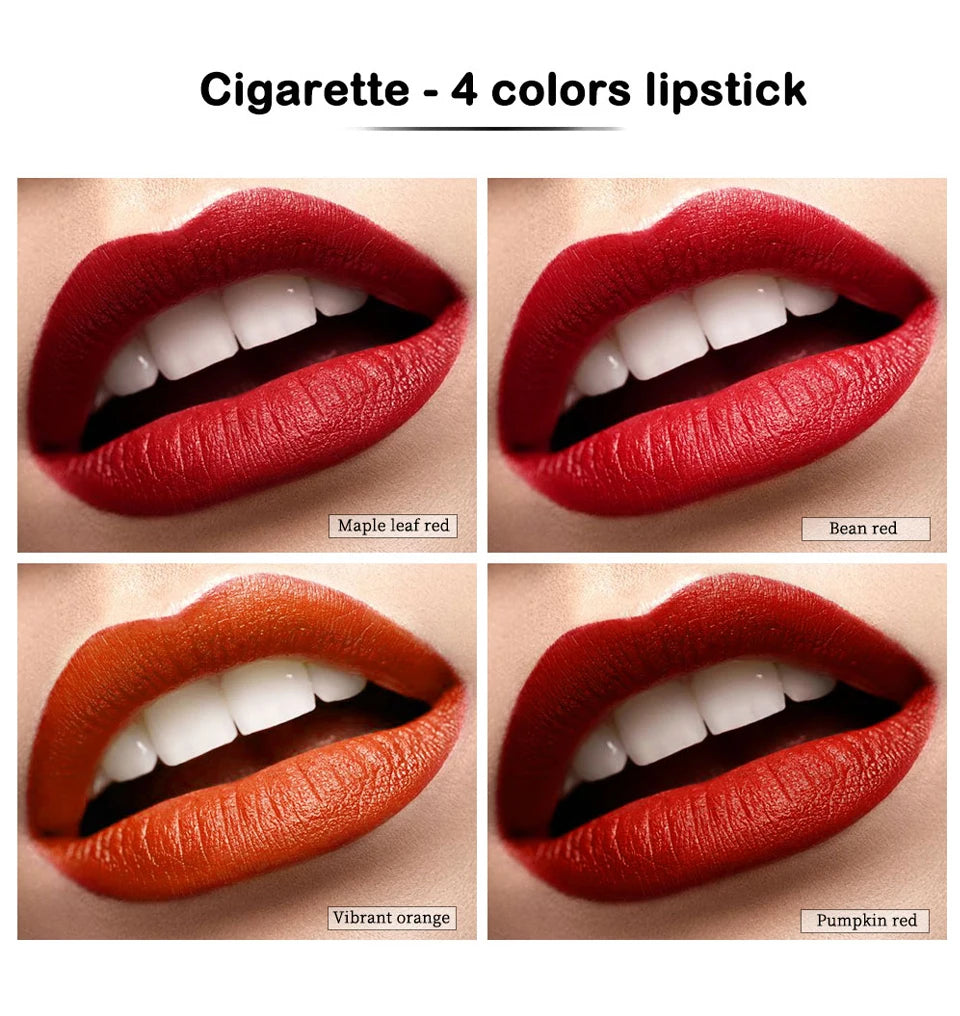 4 Colors Makeup Lipstick Cosmetics Lipstick Set Lip Tint Lip Gloss Waterproof Maquillaje Matte Long Lasting Make Up Pomade Kits.