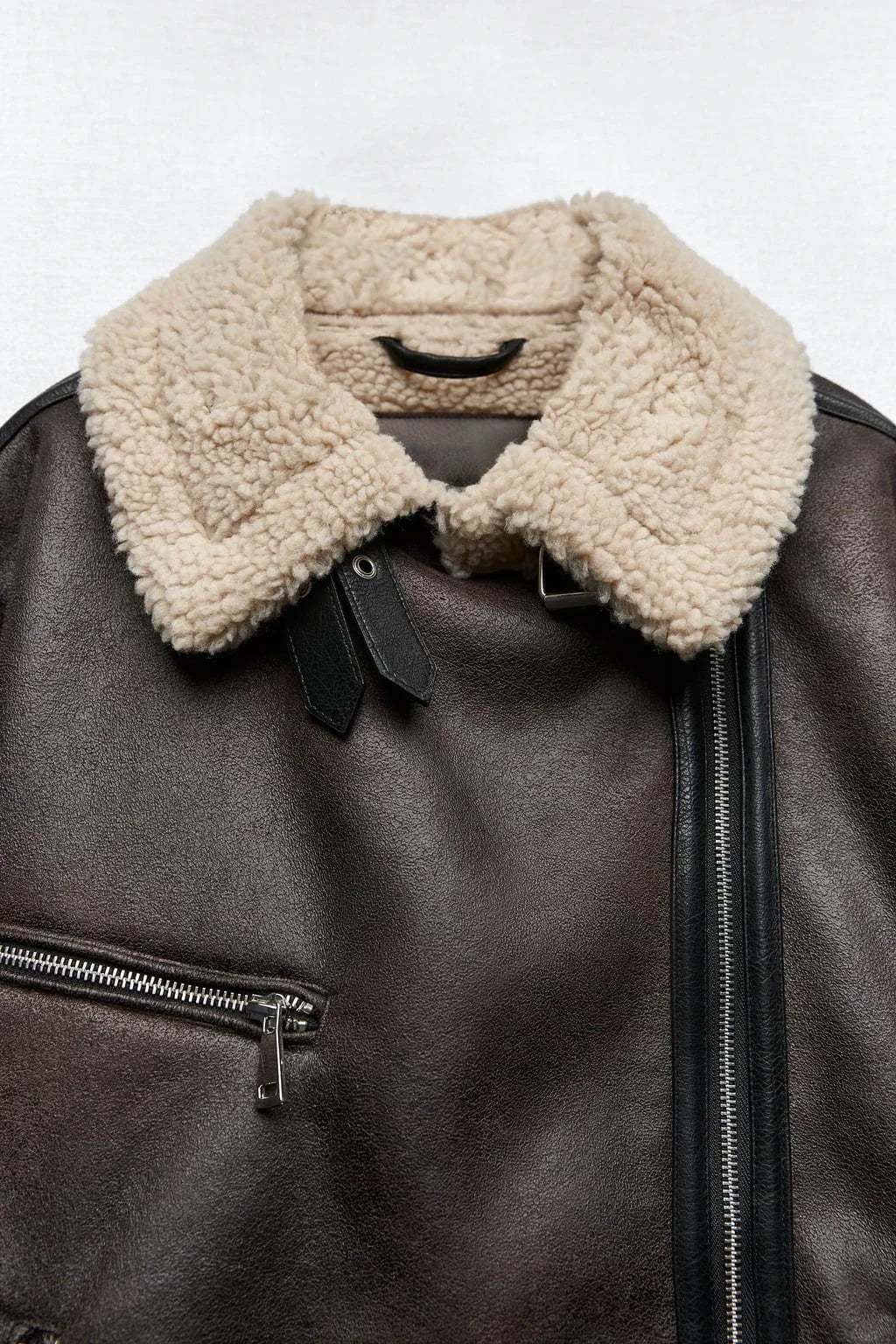 Frau dicke warme doppelseitige Faux Shear ling Jacke Herbst Winter neue Revers Langarm Gürtel Saum Reiß verschluss weibliche Oberbekleidung