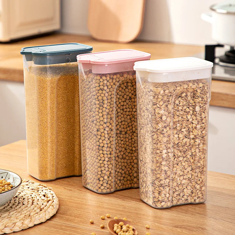 Food Grade PP Storage Box Sealed Grain Rice Container Organizer Moisture-Proof Fresh-keeping Tank Jars Kitchen Accessories.