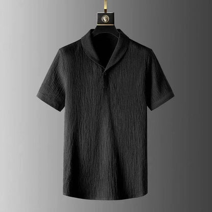 Summer Casual Thin Linen Set Men's Sport Suit Outdoor Wear Short Sleeve Long Pants Two-Piece Set Lightweight Comfortable Fit.