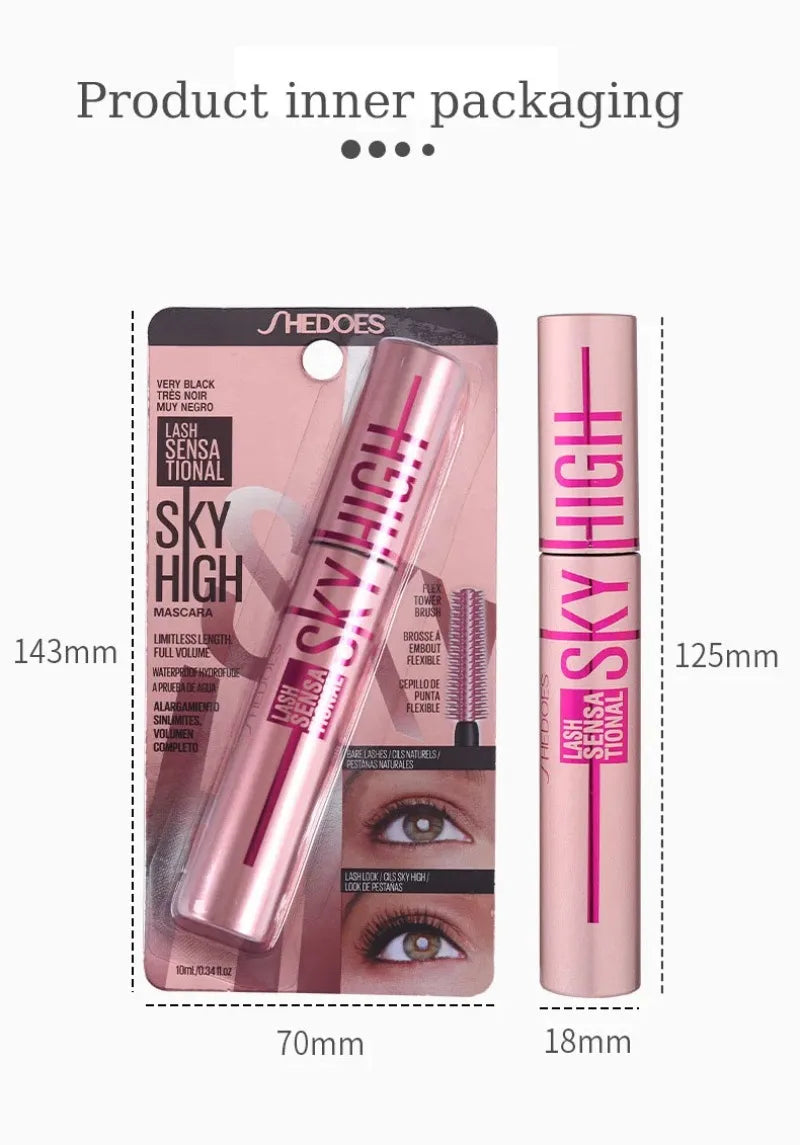 4D Silk Fiber Lash Mascara Lengthening Thick Curling Waterproof Mascara No Fading 24h Lasting Eye Lashes Brush Enhance Eyelashes.
