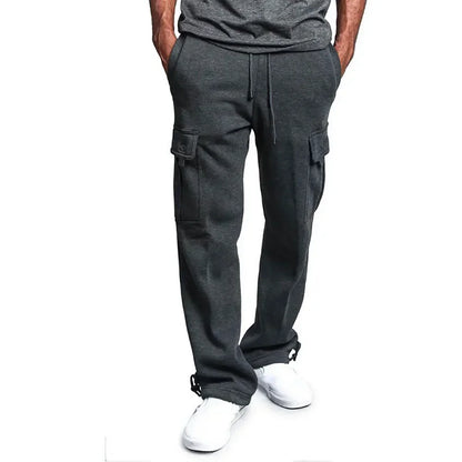 Men's Cargo Sweatpants Autumn Long Pants Loose Sport Fit Jogging Overalls Joggers Sweat Pocket Pants Cargo Trousers Streetwear.