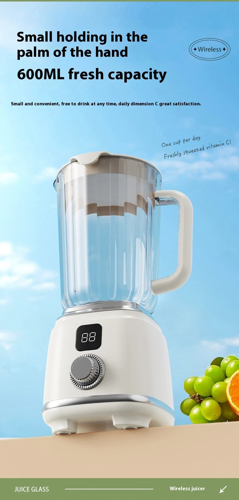 Portable Fruit Juicer Machine Electric Juicer Blender Rechargeable Household Juice Squeezer Mixer Juice Blenders for Kitchen.