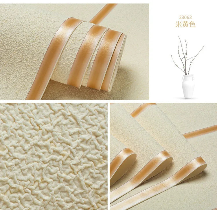 Hirschhaut Samt horizontal gestreifte Tapete Wohnzimmer Schlafzimmer gestreifte Film- und Fernsehwand 3D-Relief verdickte Tapete