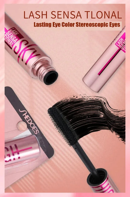 4D Silk Fiber Lash Mascara Lengthening Thick Curling Waterproof Mascara No Fading 24h Lasting Eye Lashes Brush Enhance Eyelashes.