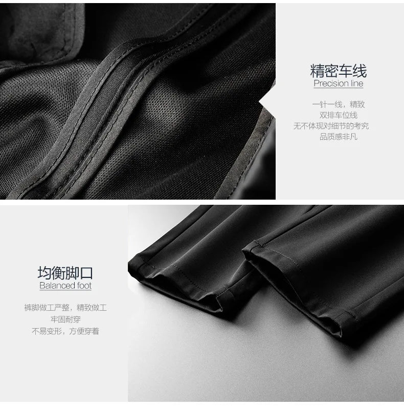 10XL Big Size Men's Summer Casual Pants Straight Fit Elastic Waist Trouser Male Classic Office Plus Large Stretch Zipper Pocket