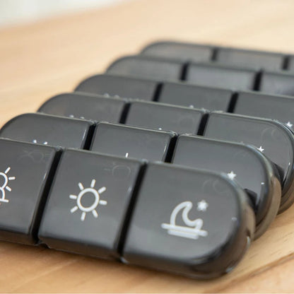 Weekly 6/7/8/10/21 Grids Pill Box Medicine Organizer Black Plastic Storage Box Container Portable Pill Case