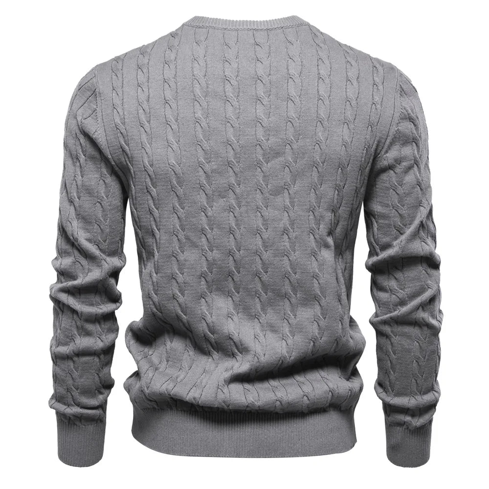 2024 High-quality Men's Sweater Pullover New Deer Embroidery Solid Color Knitted Sweater Men's Knit Sweaters  Men Clothing.