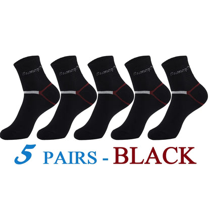 5 Pairs/Lot Running Socks Men Sports High Quality Cotton Colorful Outdoor Cycle Casual Breathable Long Sock Male Gifts 5 Styles.