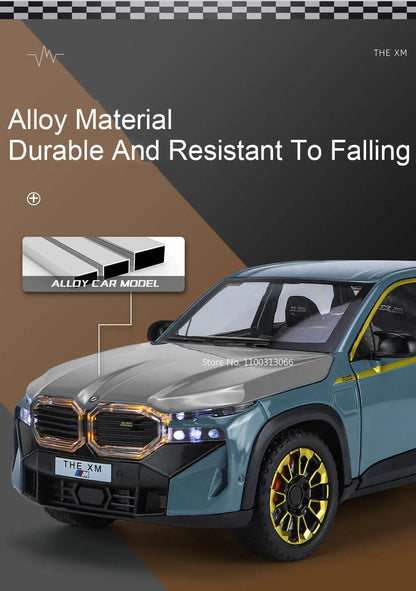 1/24 The XM Alloy Car Models Toy Diecasts Off-road Vehicles with Light Sound Pull Back Function SUV Car Toys for Kids Boys Gifts.