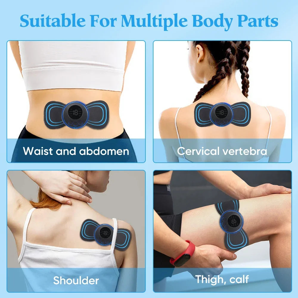 Electric Neck Massager EMS Muscle Massage Stimulator Low Frequency Instrument Back Cervical Calf Patches Pain Joints Mini Device.