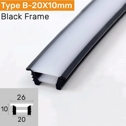 Recessed Black Silicone Tube LED Neon Light Flexible Rope Channel Diffuser WS2811 WS2812B Outdoor Waterproof Ribbon Strip Lights