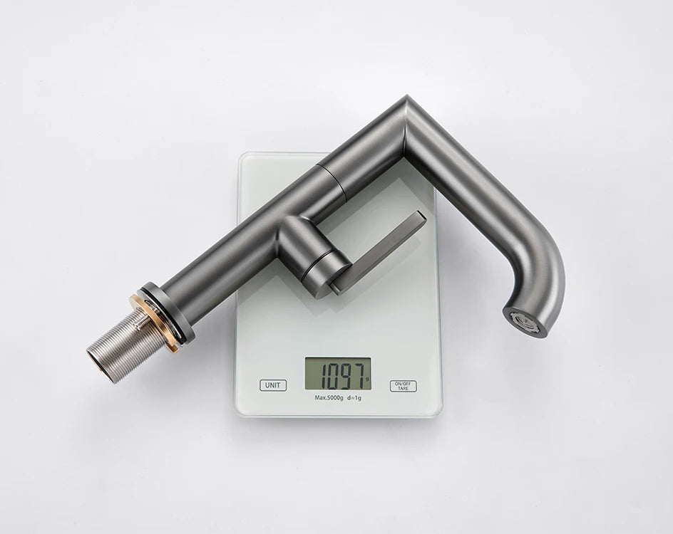 VGX Bathroom Faucets Stainless Steel Basin Mixer Sink Faucet Gourmet Washbasin Tapware Hot Cold Water Tap Brushed Gold Grey