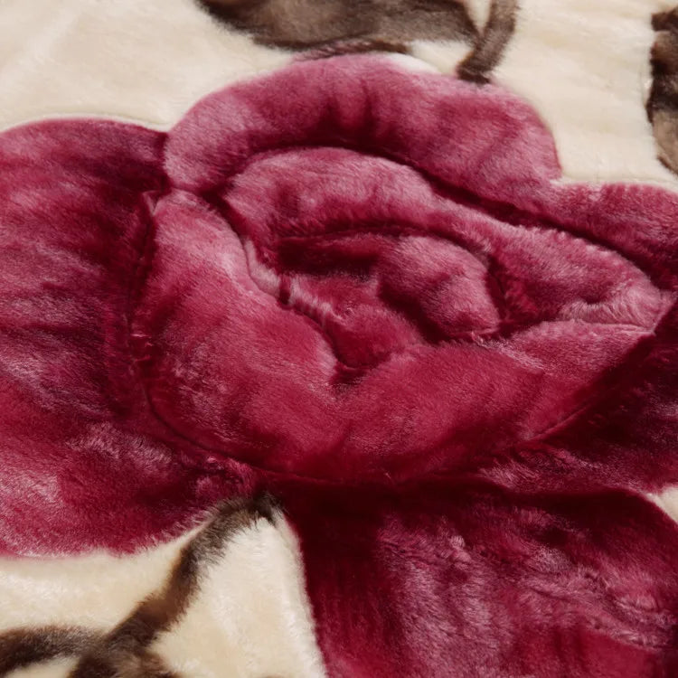 Ultra Soft Cozy Flowers Rose Throw Blanket Microfiber Heavy Fluffy Fleece Blanket for Home Bed Dormitory