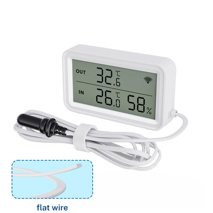 Tuya Wi-Fi Temperature and Humidity Sensor With External Probe Smart Digital LCD Screen Work with Smart Life Google Assistant