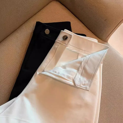 High-waisted Slimming A- line Tight Black Shorts For Women 2024 Spring Korean Style Elastic Hot Pants High Elasticity.