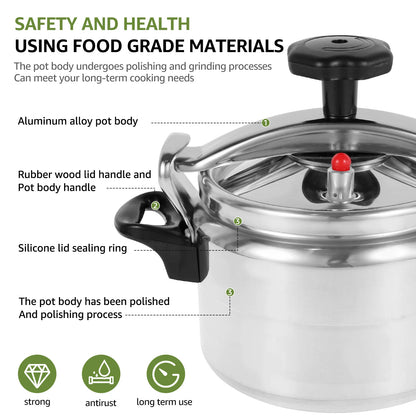3-liter pressure cooker Aluminum alloy material with safety valve Anti scald handle for safe cooking Kitchen cookware accessory.