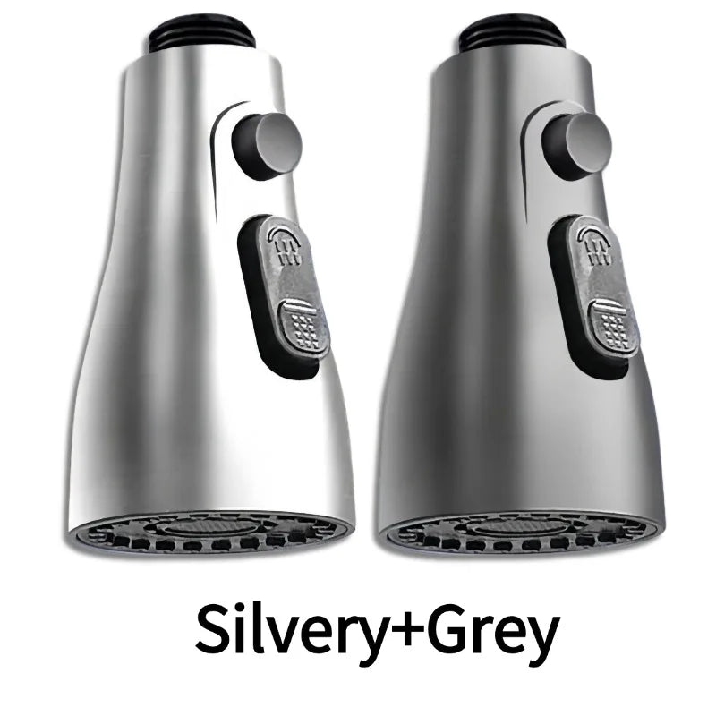 Kitchen Pull Out Faucet Sprayer Nozzle Universal 360° Rotation Faucet Extender 3 Modes Durable Water Saving Shower Spray Head