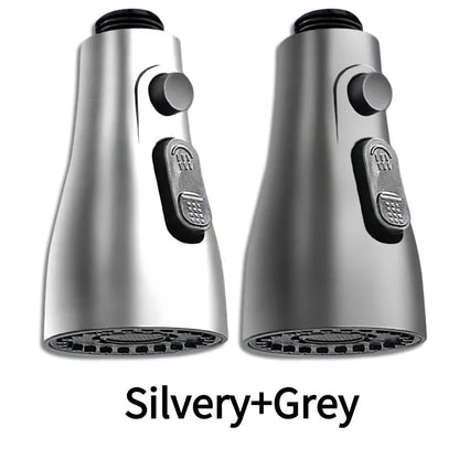 Kitchen Pull Out Faucet Sprayer Nozzle Universal 360° Rotation Faucet Extender 3 Modes Durable Water Saving Shower Spray Head