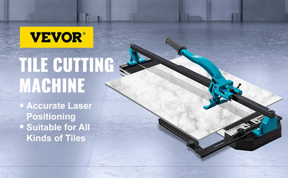 VEVOR Manueller Fliesenschneider, Laserpositionierung, Einzelschiene, professionelles Handwerkzeug zum Schneiden von Keramik, Porzellan, Granit, Bodenfliesen