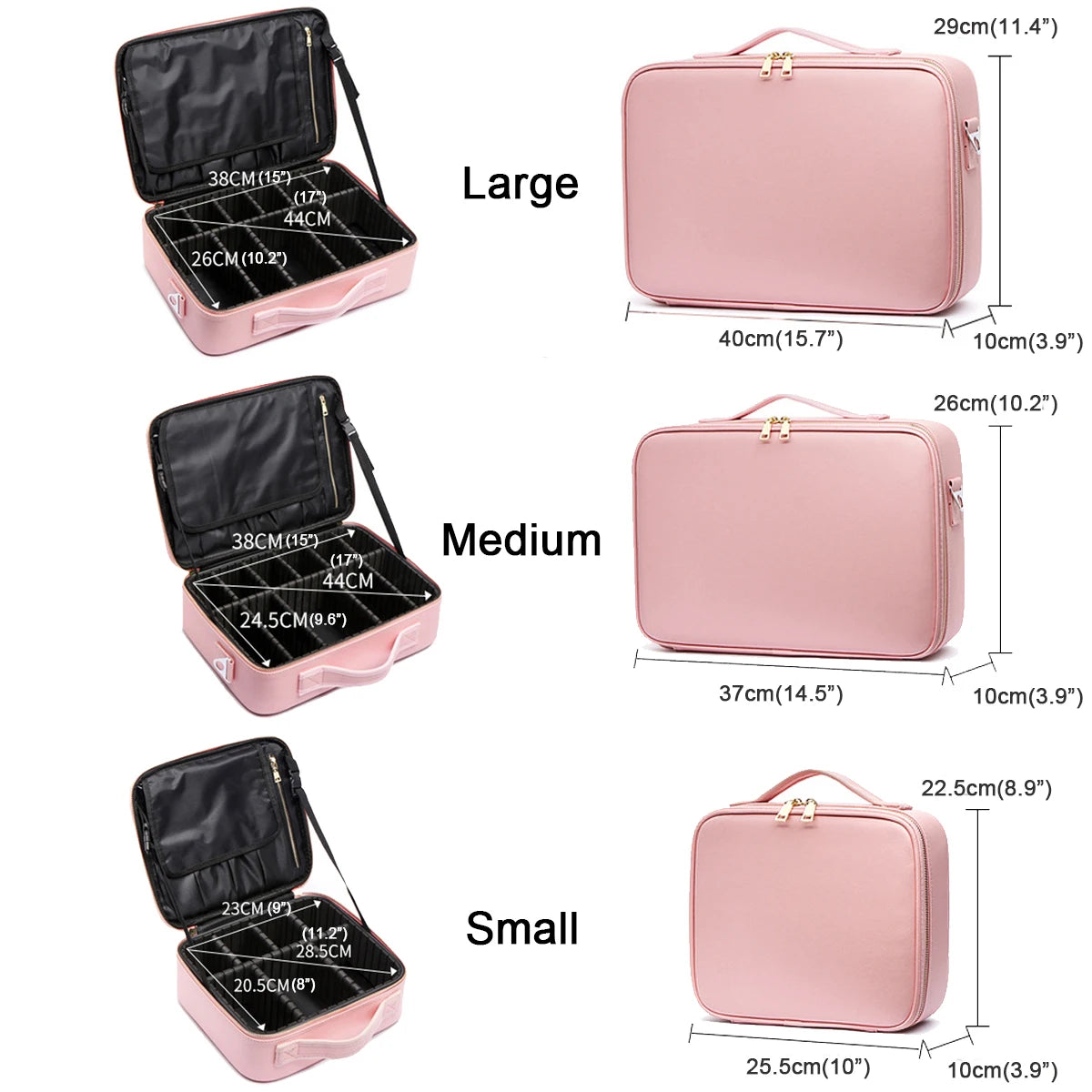 Three-layer Cosmetic Case Large Waterproof Oxford Cloth Manicure Makeup Toolbox,Travel Underwear Storage Box.