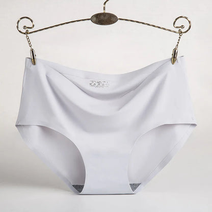 4PCS/Set Plus Size Women's Panties Solid Seamless Underwear Comfortable Breathable Ice Silk Sexy Lingerie Intimates Underpants.