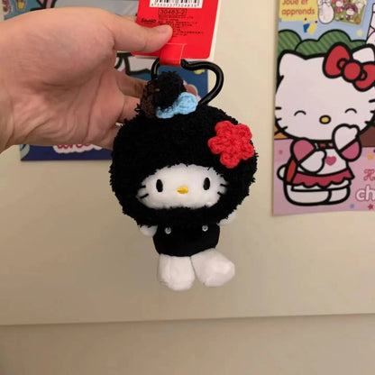 Cartoon and Anime Plush Fruits and Vegetables Series Cute Kittys Cat Plushes Keychain Pendants Girls' Backpack Accessories.